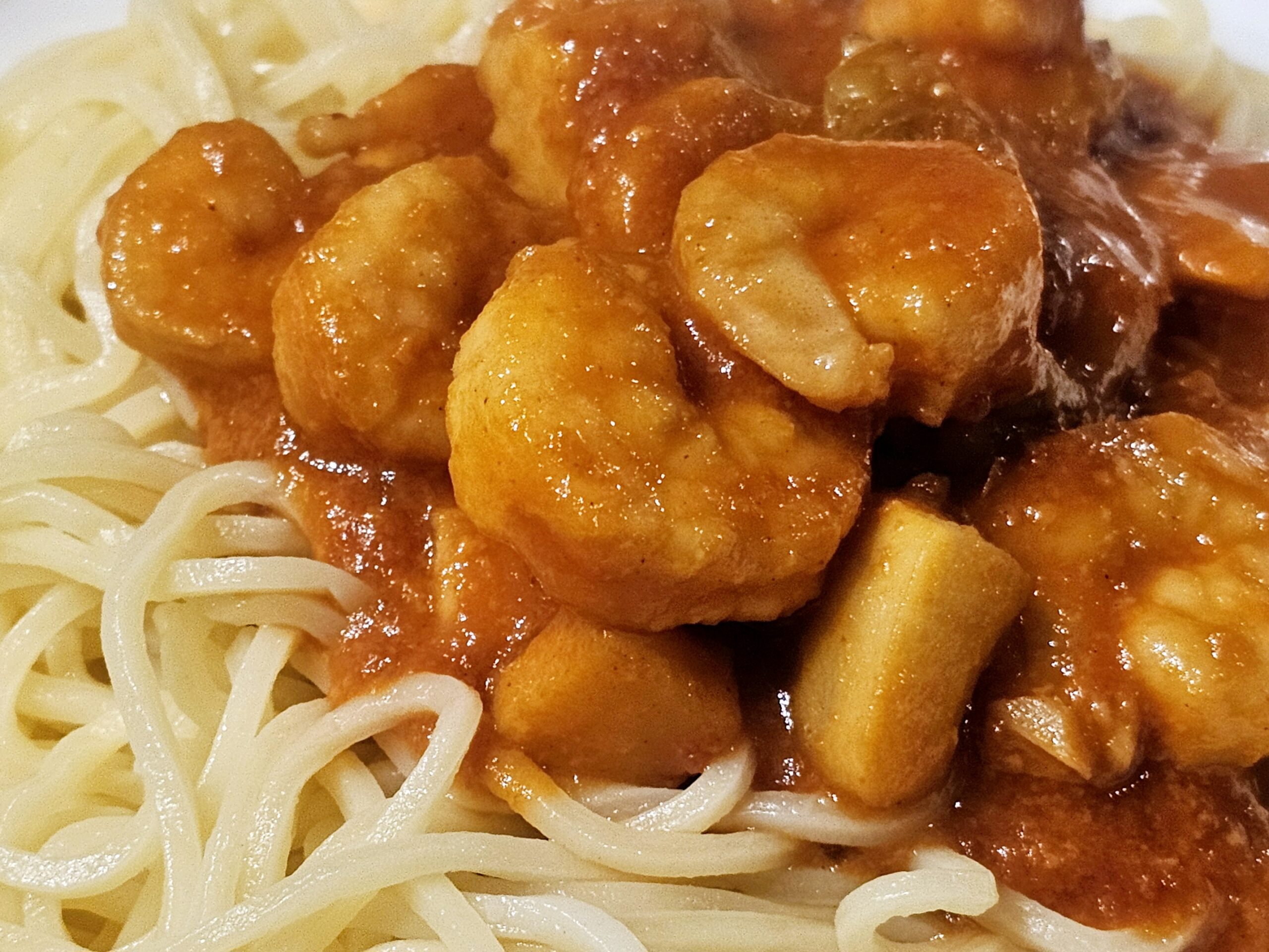 お手軽ペスカトーレ風パスタ 盛り付けアップ