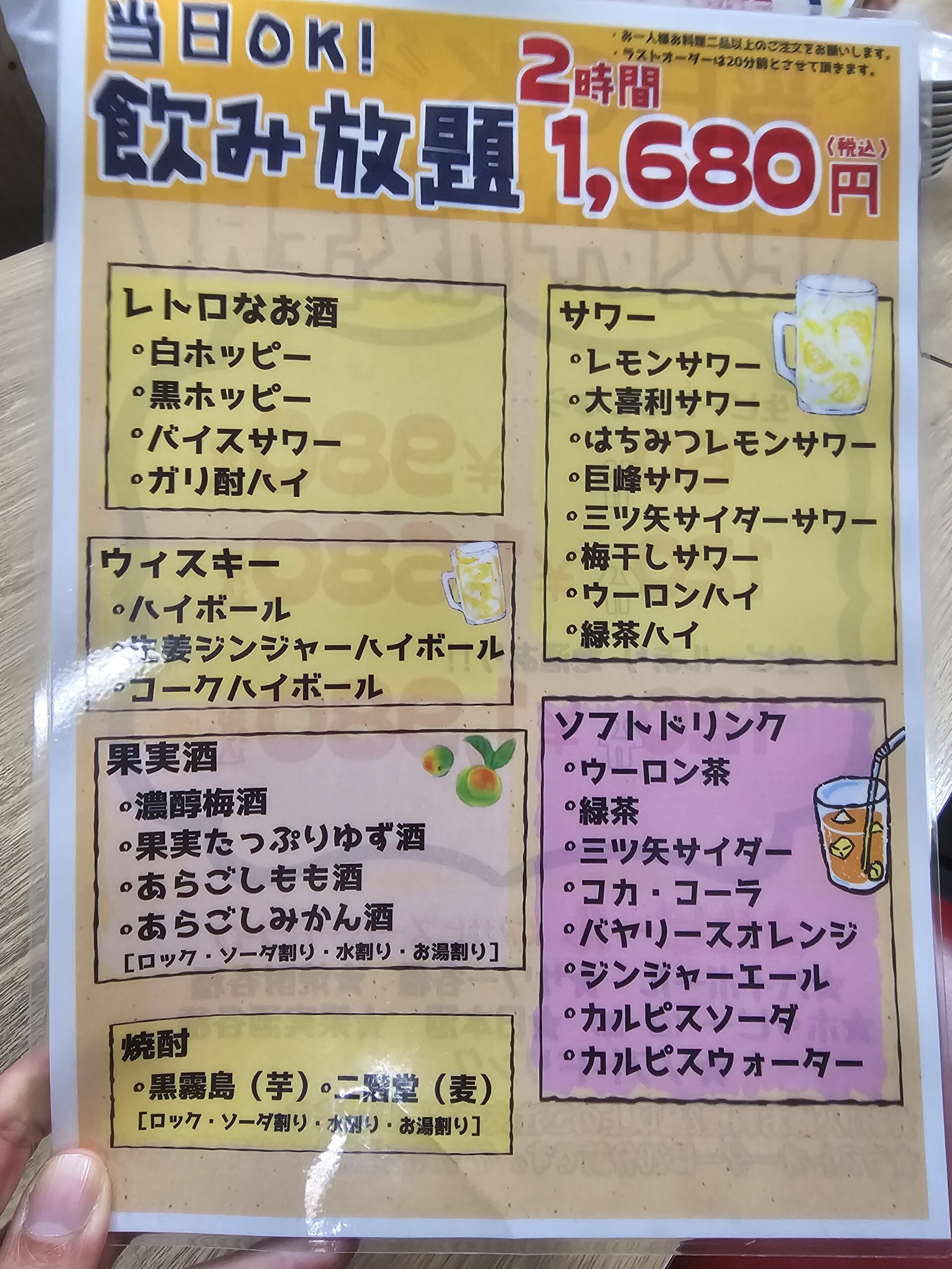 やきとん 大喜利 飲み放題メニュー