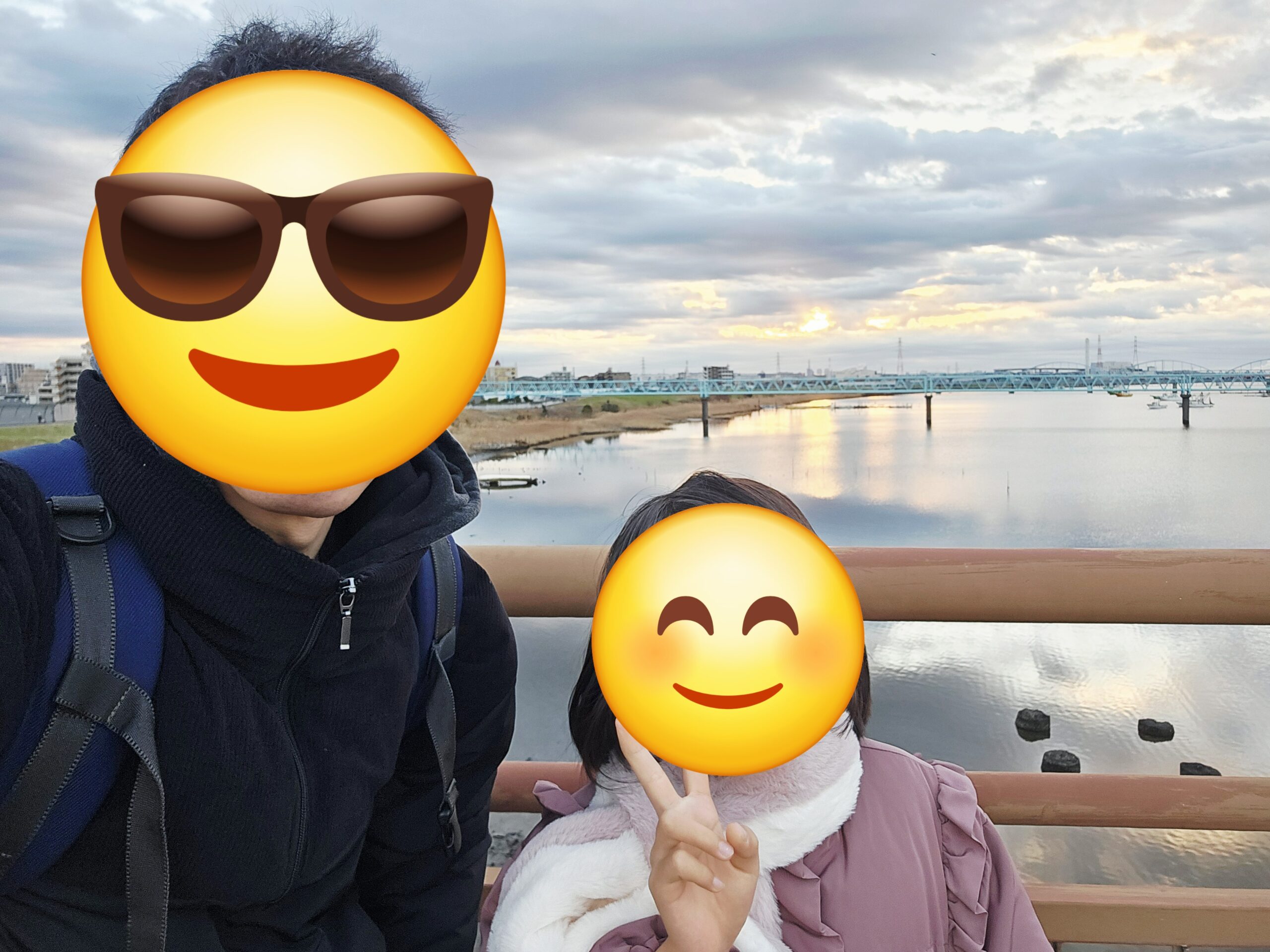 娘と一緒に見る初日の出