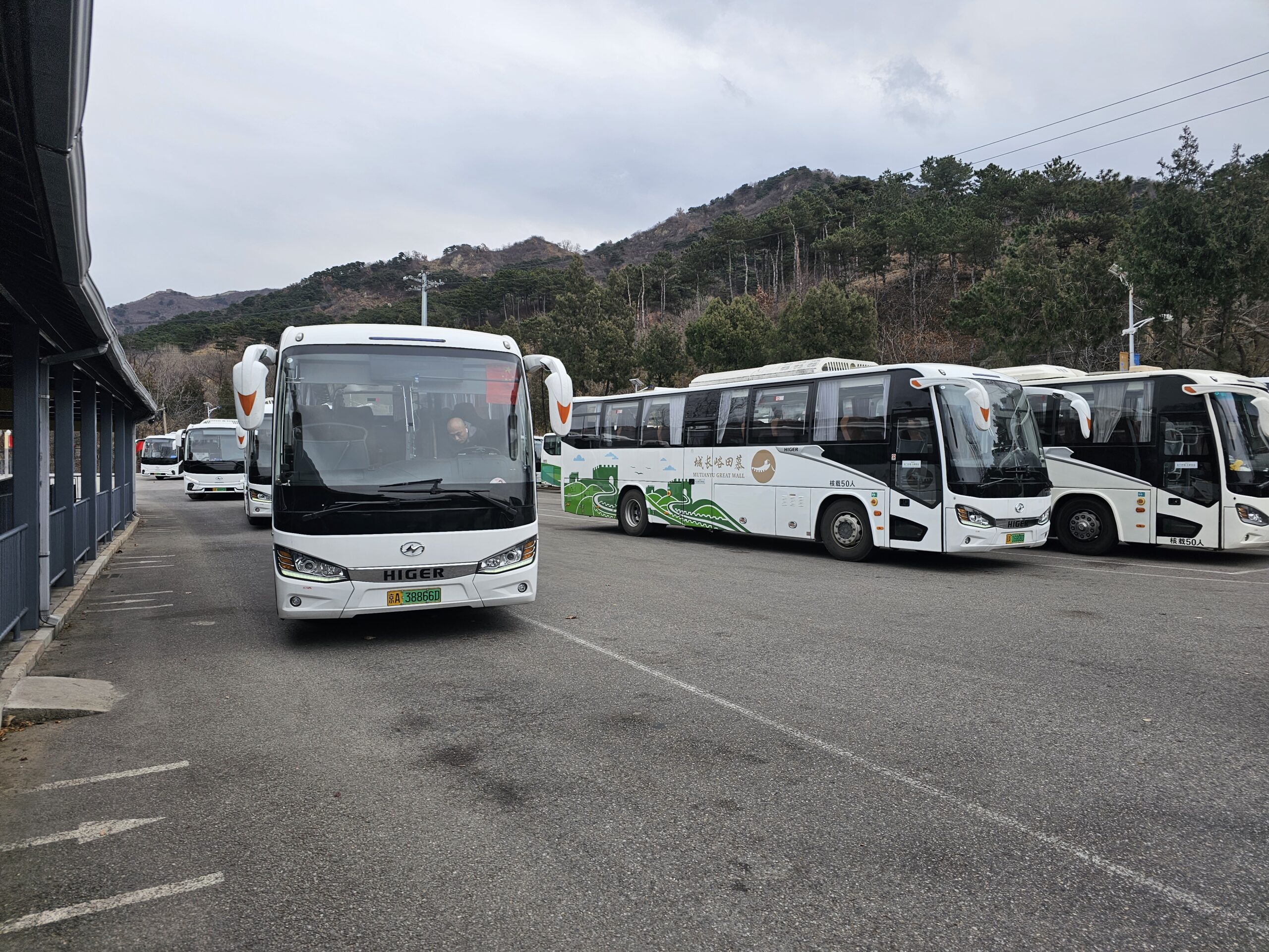 慕田峪長城のバス乗り場