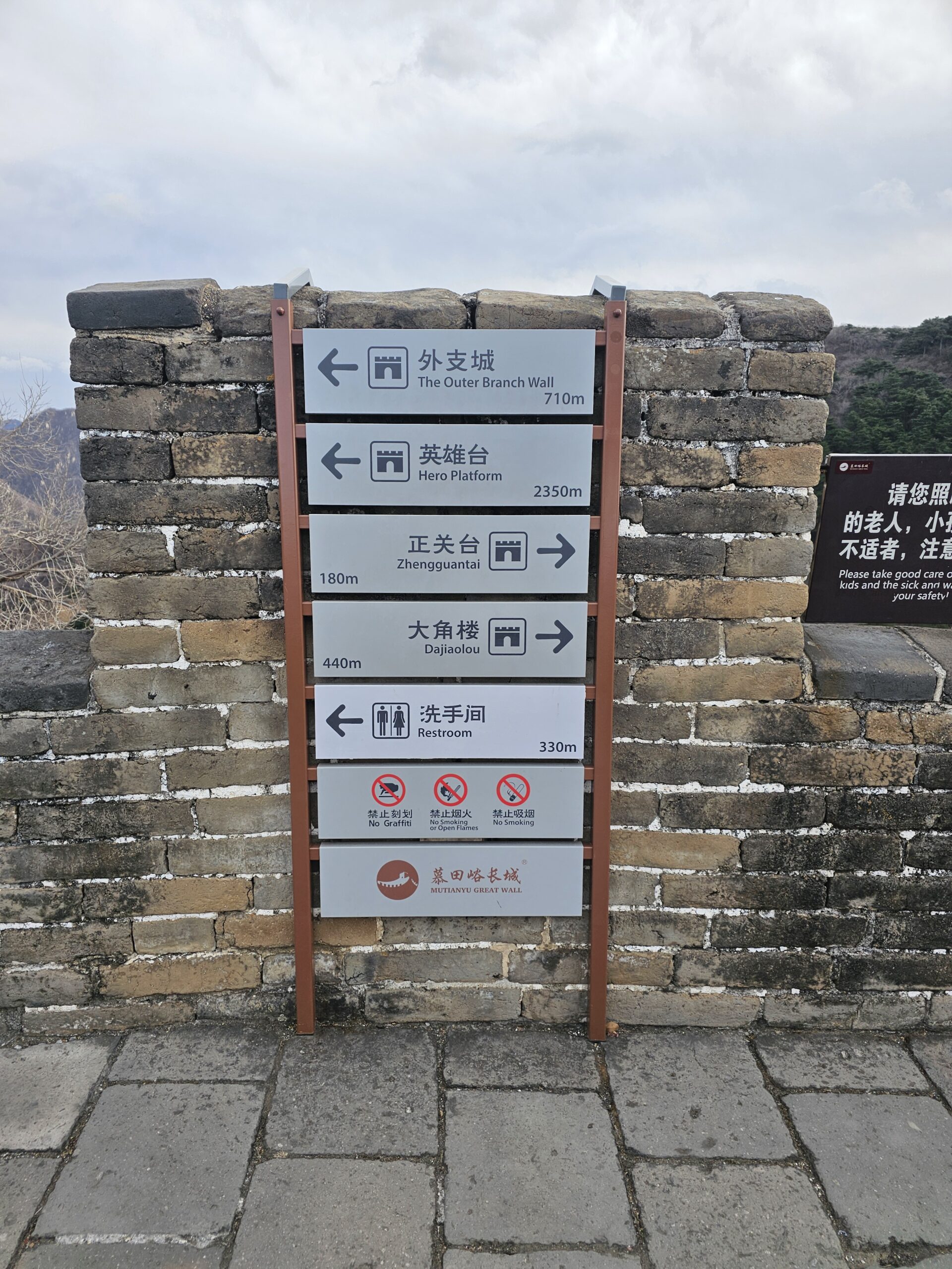 慕田峪長城の看板