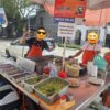 メキシコシティの屋台での記念写真