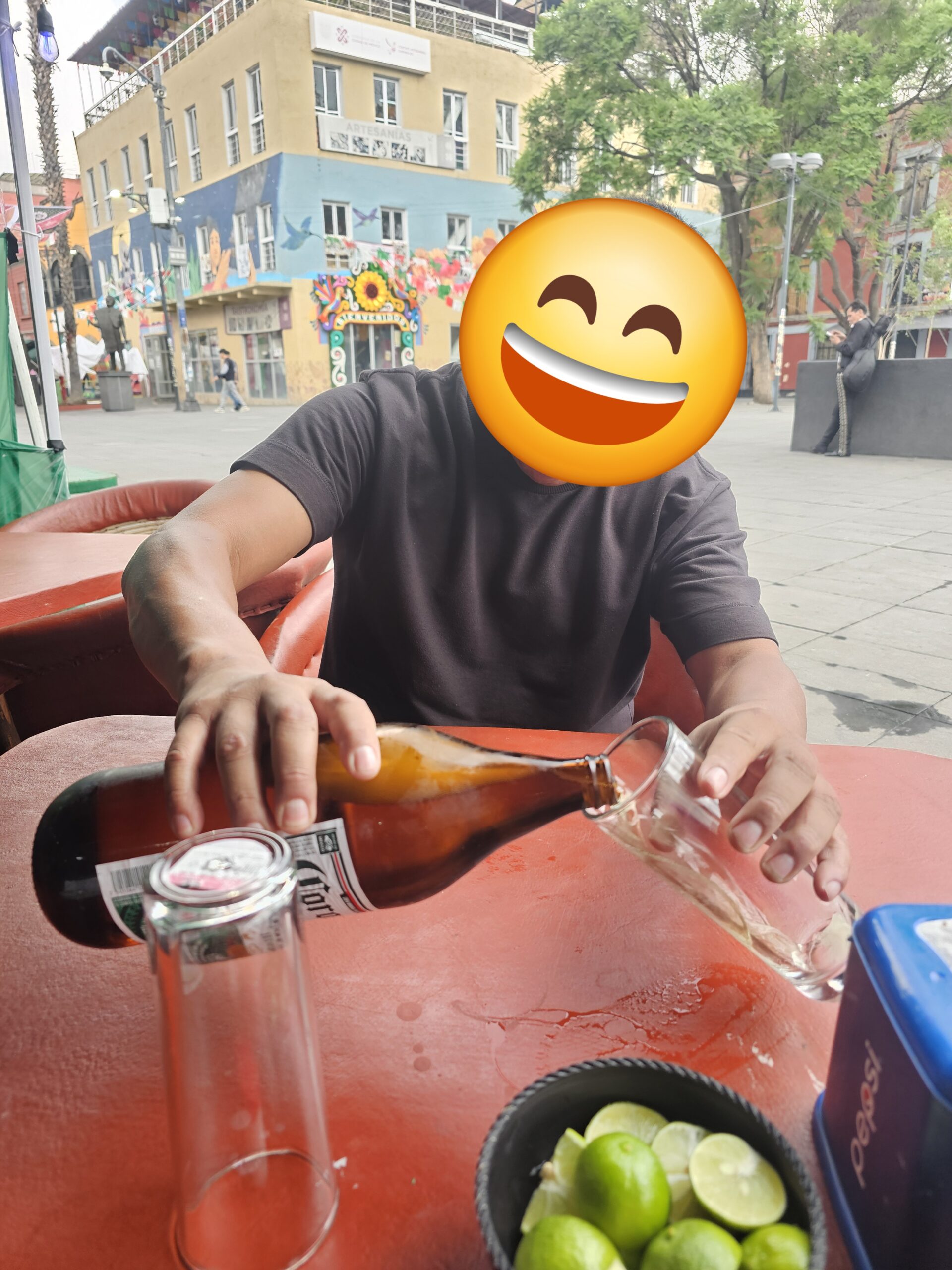 Mauricioとビールで乾杯